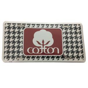 Houndstooth Patten Seal Of Cotton Logo Metal Car Tag License Plate